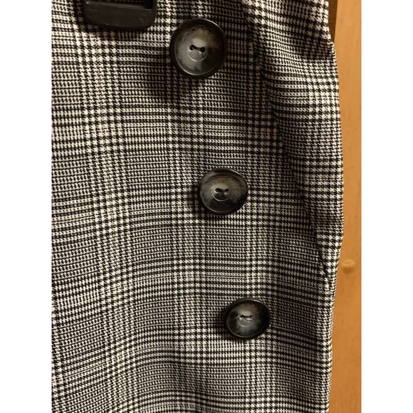 Jules and Leopold Skirt Womens Large Black & White Checkered w/ Buttons - Picture 6 of 7